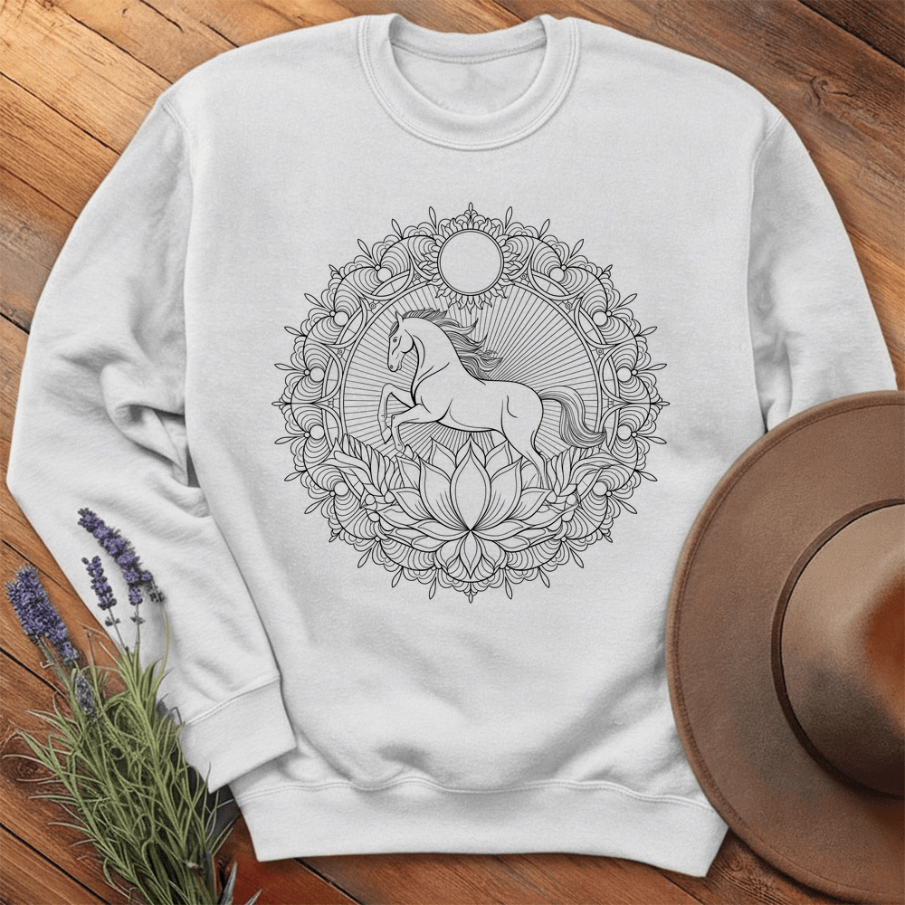 Mandala Horse - Swearshirt - White