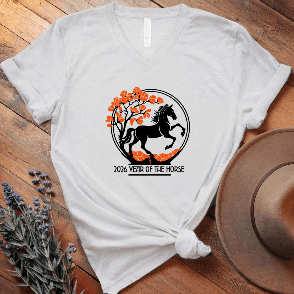 Year Of The Horse 8 - V-neck - White