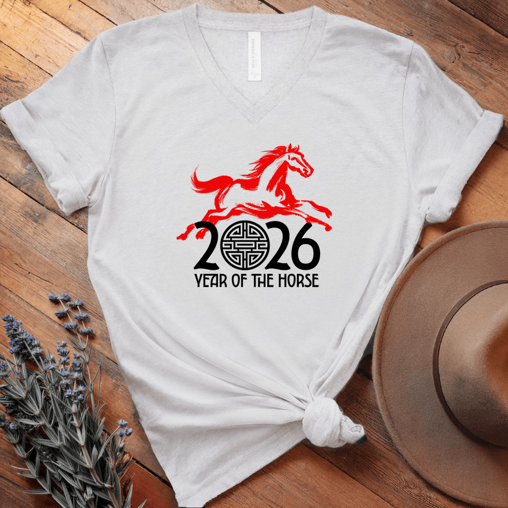 Year Of The Horse 10 - V-neck - White
