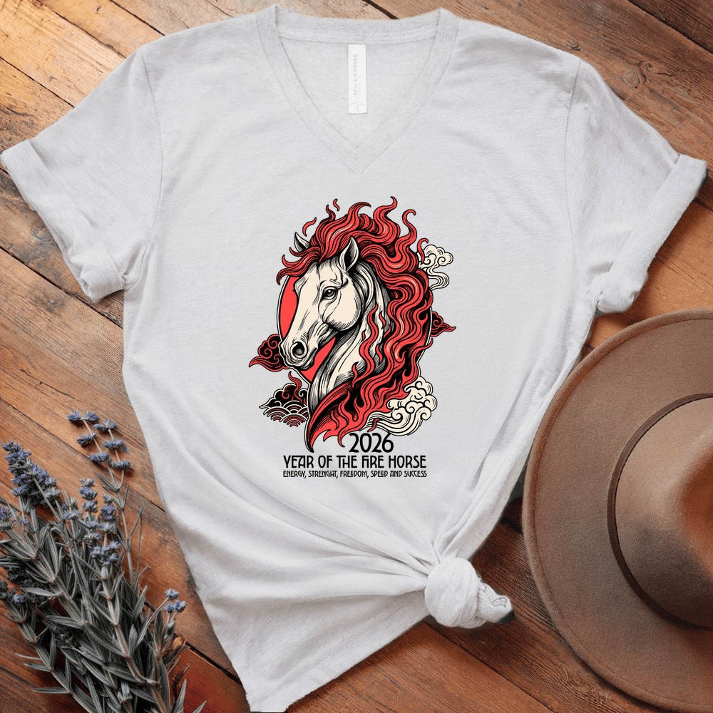 Year Of The Horse 11 - V-neck - White