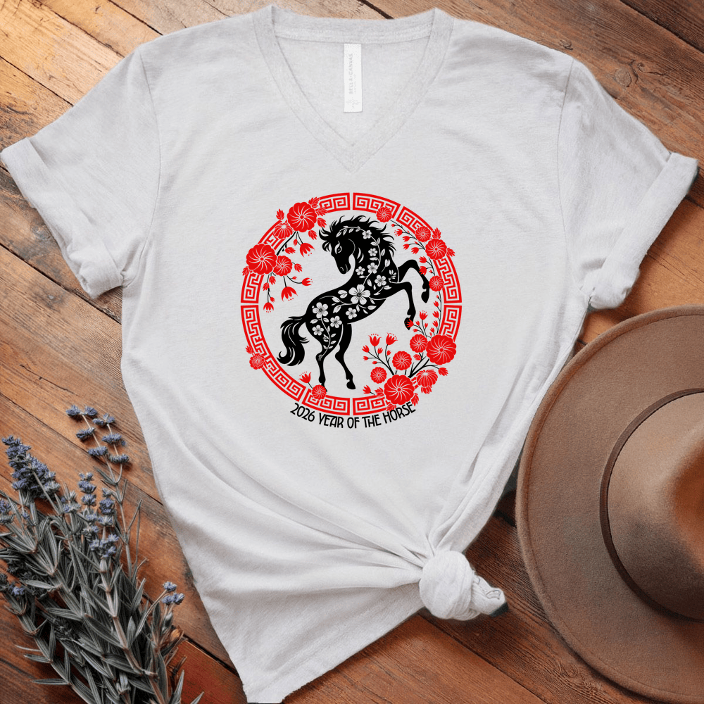 Year Of The Horse 9 - V-neck - White