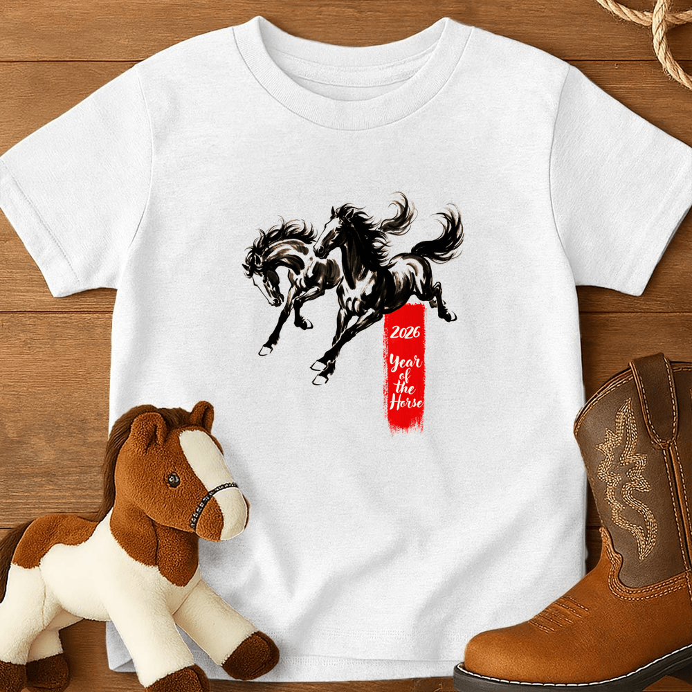 Year Of The Horse 4 - Youth Shirt - White