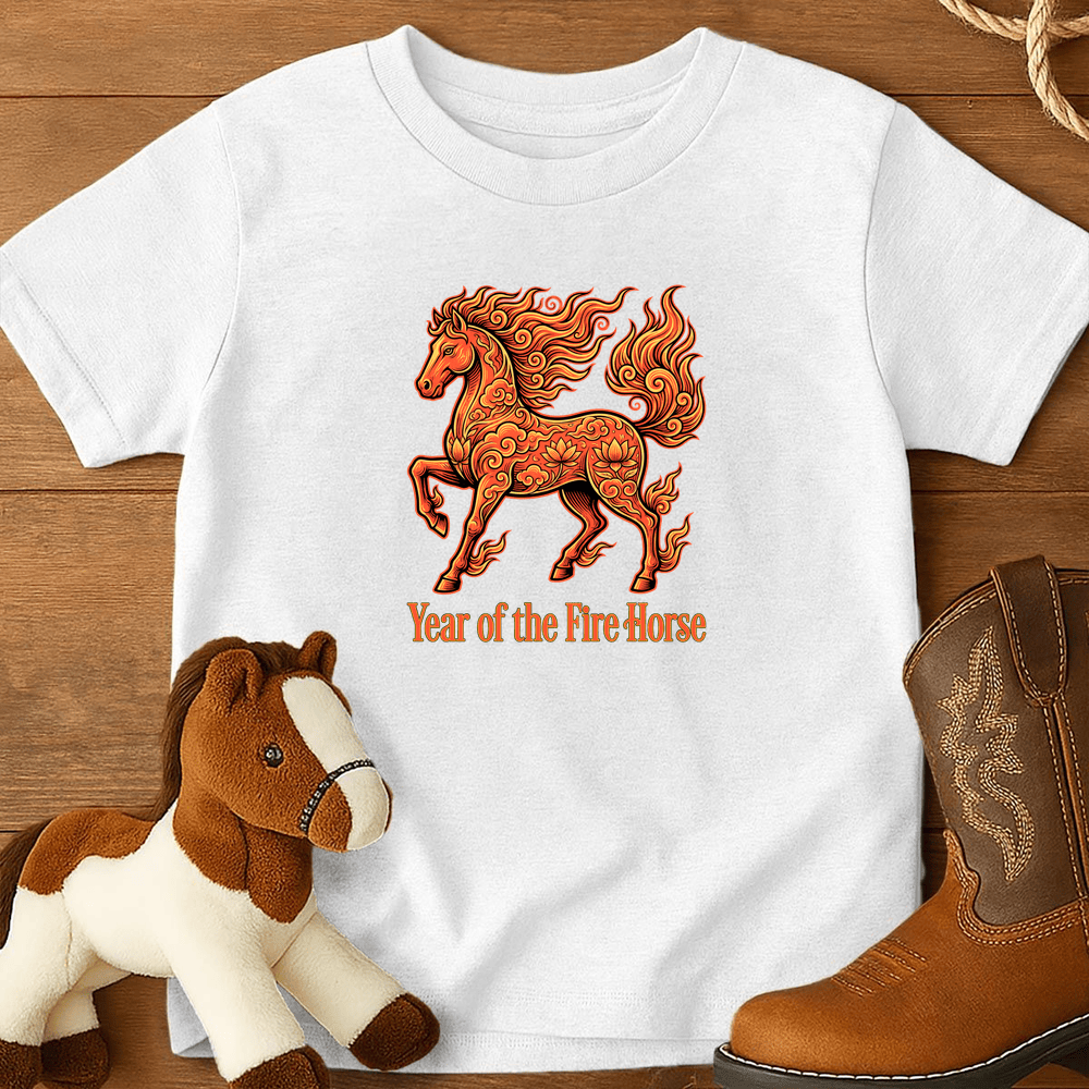 Year Of The Fire Horse 10 - Youth Shirt - White