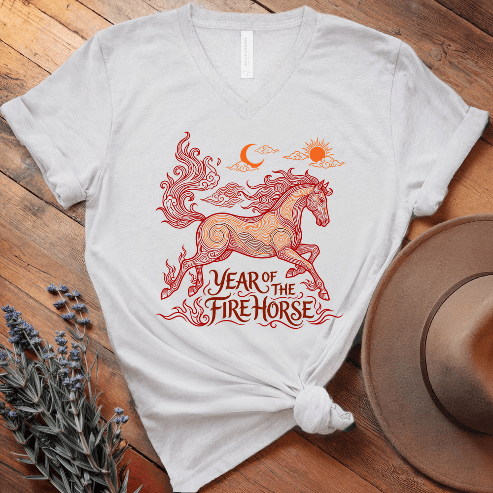 Year Of The Fire Horse 12 - V-neck - White