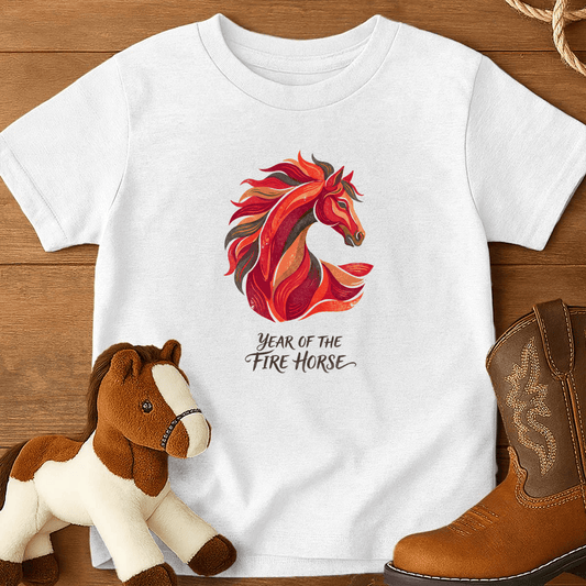 Year Of The Fire Horse 6 - Youth Shirt - White