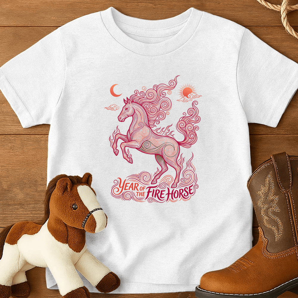 Year Of The Fire Horse 11 - Youth Shirt - White
